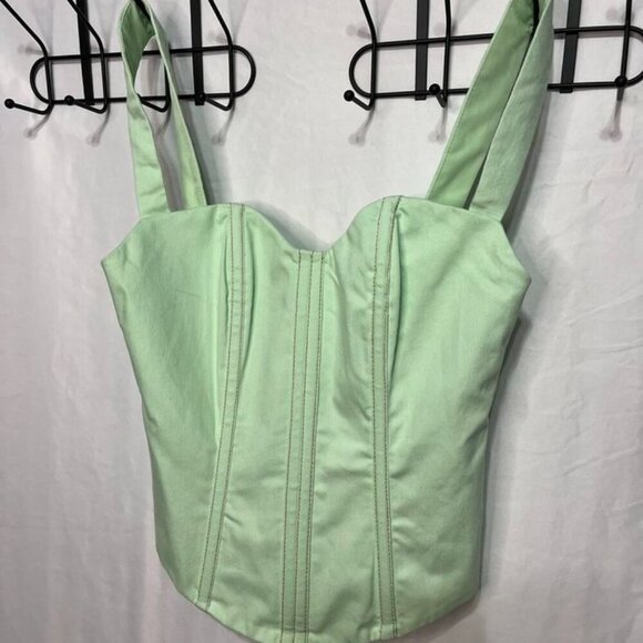 BY.DYLN Casey Corset Top Mint Green Medium NWOT - Picture 11 of 11